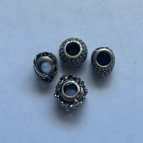 Pandora S925 ALE Silver Charm Set Lot of 7 Charms & Dust Bag - Picture 4 of 10